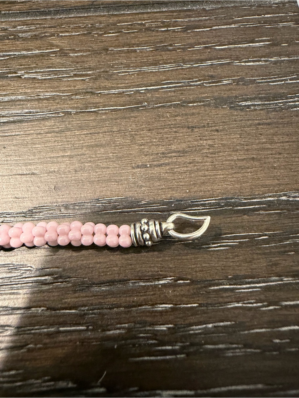 Pink Five Silver Station Ceramic Bracelet - Pink Caviar - Picture 4 of 5